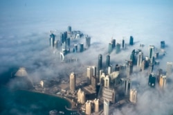 Панорама Дохи – фото с самолета