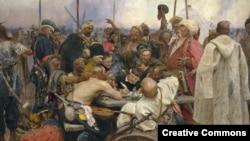 Картина Ильи Репина "Запорожцы", также известная под названием "Запорожцы пишут письмо турецкому султану"