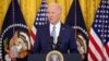 FILE - President Joe Biden speaks in the East Room of the White House, in Washington, Feb. 23, 2024. Biden says he will convene the top four congressional leaders at the White House on Feb. 27, 2024.