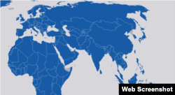 전 세계 중계권이 있는 나라를 표시한 스페인 '라리가'의 지도. 북한은 회색으로 중계 지역에서 제외돼 있다.