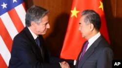 Ngoại trưởng Hoa Kỳ Antony Blinken gặp Ngoại trưởng Trung Quốc Vương Nghị tại hội nghị An ninh Munich ở Munich, Đức, ngày 16/2/2024.