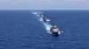 美国、日本、澳大利亚和菲律宾四国海军2024年4月7日在南中国海举行联合军演。（照片来自美国第七舰队X平台）