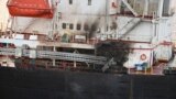 U.S.-owned Genco Picardy was attacked Jan. 17, 2024, with a drone launched by Houthis in the Gulf of Aden. (Indian navy via AP)