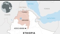 map of Amhara and Tigray regions in Ethiopia.