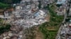 An aerial view shows damaged buildings in the aftermath of a tornado in Guangming Village of Zhongluotan Town, Baiyun District, Guangzhou, south China's Guangdong Province, April 28, 2024.