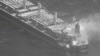 Con tàu mang cờ Barbados, True Confidence, bốc cháy sau cuộc tấn công bằng tên lửa của Houthi trên Biển Đỏ, vào ngày 6/3/2024.