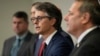 U.S. Attorney Henry C. Leventis, second from right, announces the arrest and indictment of U.S. Army Intelligence Analyst Korbein Schultz for conspiracy to obtain and disclose defense information, March 7, 2024, in Nashville, Tenn.