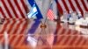 지난 26일 워싱턴 D.C. 인근 버지니아주 펜타곤(국방부 청사)의 미국-이스라엘 국방장관 회담장 테이블에 성조기(오른쪽)와 이스라엘 국기가 놓여있다. (자료사진)