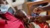 Mtoto akipewa chanjo dhidi ya Malaria katika hospitali ya Lumumba, Kisumu, Kenya. July 1, 2022