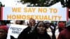 FILE - Demonstrators from the Coalition of Botswana Christian Churches chant slogans against homosexuality as they march in Botswana, on July 22, 2023. The group is voicing opposition to the newest amendment bill promoting gay rights, which was introduced April 17, 2024.