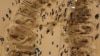 A drone view shows sand sculptures depicting biblical passages during Holy Week celebrations in the Arenal de Cochiraya, on the outskirts of Oruro, Bolivia, March 29, 2024.