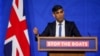 British Prime Minister Rishi Sunak speaks during a press conference at Downing Street in London, April 22, 2024. 