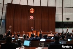 香港立法會全票通過根據《基本法》第23條訂立的新的國家安全法案。 （2024年3月19日）