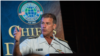 美军印太司令部司令海军上将约翰·阿奎利诺（John Aquilino）2023年8月15日在斐济印太防长年度会议上发言。（美军印太司令部照片）
