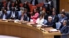 2024年3月25日，驻联合国的巴勒斯坦代表里亚德·曼苏尔在纽约联合国总部就一项要求斋月立即停火的加沙决议进行投票当天向安理会发表讲话。（路透社照片）
