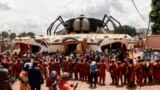 People attend the inauguration ceremony of the new Bamoun Kings Museum in Foumban, Cameroon, April 13, 2024. 