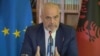 Kryeministri shqiptar Edi Rama duke njoftuar draftin për asociacionin e komunave me shumicë serbe në Kosovë