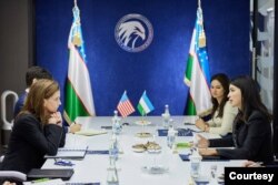 Acting Assistant Secretary for Global Public Affairs Elizabeth Trudeau met with Saida Mirziyoyeva, Uzbekistan's President Shavkat Mirziyoyev's eldest daughter in Tashkent, October 6, 2022