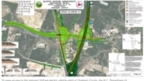 Bản vẽ tổng thể về dự án cải tạo cầu, đường liên quan đến nhà máy của VinFast ở bang North Carolina.