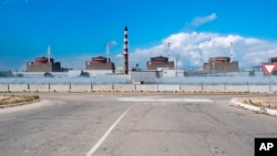 FILE - In this handout photo taken from video and released by Russian Defense Ministry Press Service on Aug. 7, 2022, a general view of the Zaporizhzhia Nuclear Power Station in territory under Russian military control, southeastern Ukraine.