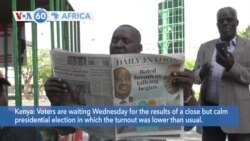 VOA60 Africa - Tally Shows Close Race in Kenyan Presidential Election