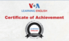 VOA Learning English Certificate of Achievement