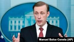 White House national security adviser Jake Sullivan speaks during a press briefing at the White House, Feb. 11, 2022,