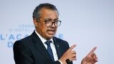 FILE - WHO Director-General Tedros Adhanom Ghebreyesus speaks during the opening of the World Health Organisation Academy in Lyon, central France, Sept. 27, 2021.