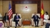 Bộ trưởng Công an Việt Nam Tô Lâm tiếp Đại sứ Mỹ tại Hà Nội Marc Knapper tại trụ sở của Bộ ở Hà Nội hồi tháng 9/2022. Theo Reuters, hàng chục công ty Mỹ sẽ họp với Bộ Công an và Bộ Quốc phòng ở Hà Nội vào tuần tới.