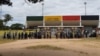 Police camped overnight Friday at a venue where the leader of Zimbabwe’s main opposition, the Citizens’ Coalition for Change, Nelson Chamisa, was supposed to address his supporters, March 12 2022 in Marondera district (Columbus Mavhunga/VOA)