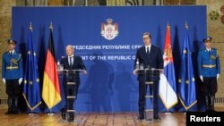 Канцлер Германии Олаф Шольц и президент Сербии Александр Вучич