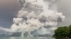 An eruption from Mount Ruang volcano is seen from Tagulandang island in Sitaro, North Sulawesi, on April 30, 2024. 