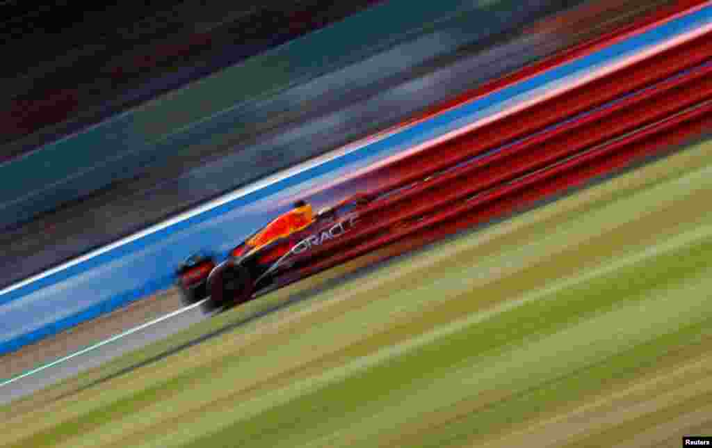 Red Bull&#39;s Max Verstappen prepares ahead of the British Grand Prix car race in Silverstone, Britain.