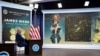 Президент США Джо Байден во время просмотра первых изображений с Космического телескопа Уэбба в Белом доме в Вашингтоне, США, 11 июля 2022 года