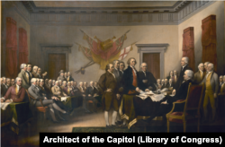 Declaration of Independence painting by John Trumbull in the United States Capitol