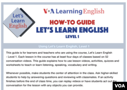 How-to Guide Let's Learn English - Level 1