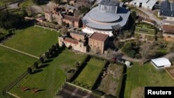 FILE - An aerial view shows Glyndebourne Opera House and surrounding gardens in Lewes, Britain March 9, 2021. (REUTERS/Gerhard Mey)
