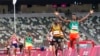 Selemon Barega, of Ethiopia, celebrates after winning the men&#39;s 10,000-meter run at the 2020 Summer Olympics, Friday, July 30, 2021, in Tokyo. (AP Photo/Petr David Josek)
