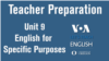 Let's Teach English Unit 9: English for Specific Purposes and Vocational Language