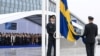 Lễ chào cờ mừng Thụy Điển gia nhập NATO tại trụ sở Liên minh Bắc Đại Tây Dương ở Brussels, ngày 11 tháng 3 năm 2024. (Ảnh tư liệu)