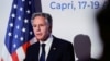 Ngoại trưởng Mỹ Antony Blinken phát biểu tại cuộc họp của các nhà ngoại giao hàng đầu của nhóm G7 trên đảo Capri của Ý hôm 19/4.