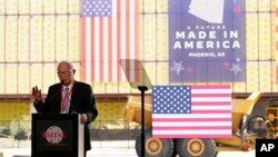 FILE - Taiwan Semiconductor Manufacturing Company founder Morris Chang speaks at the new facility in Phoenix on Dec. 6, 2022. President Joe Biden announced a $6.6 billion grant On April 8, 2024, for the company to produce semiconductors in Arizona. 