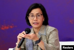 FILE - Menteri Keuangan RI Sri Mulyani. (Made Nagi/Pool via REUTERS)