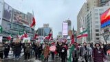 تجمع گروهی از ایرانیان ساکن تورنتو در همبستگی با معترضان در ایران 
