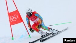 Shannon-Ogbnai Abeda finished 39th of 46 athletes who completed the giant slalom event on February 13. He is from Eritrea.