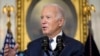 ​ប្រធានាធិបតី​សហរដ្ឋ​អាមេរិក​លោក Joe Biden ថ្លែង​នៅ​បន្ទប់ការទូត​ក្នុង​សតវិមាន​កាលពីថ្ងៃព្រហស្បតិ៍​ទី​៨ កុម្ភៈ ឆ្នាំ​២០២៤។ (AP Photo/Evan Vucci)