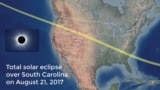 Hình cho thấy nhật thực toàn phần được thấy từ Oregon đến South Carolina, Mỹ, vào ngày 21/8/2017.