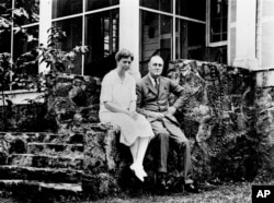 Franklin and Eleanor Roosevelt in Warm Springs, Georgia Oct. 4, 1929. (AP Photo)