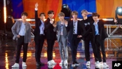 South Korean K-pop band BTS perform on ABC's "Good Morning America at Rumsey Playfield/SummerStage in Central Park on Wednesday, May 15, 2019, in New York. (Photo by Scott Roth/Invision/AP)