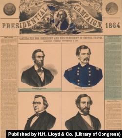 Presidential campaign, 1864. Candidates for President and Vice-President of United States. Election, Tuesday, November 8, 1864